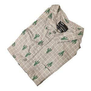 Public Opinion Button Down Cactus Print Shirt
